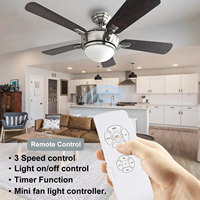 Mini ventilateur de plafond lampe Kit de télécommande AC 110-240V interrupteur de commande de synchronisation récepteur émetteur de vitesse du vent ajusté