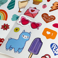 Pegatinas Personalizadas con Diseño de Dibujos Animados, Impresión de Pegatinas Transparentes Resistentes al Agua, Hojas de Pegatinas Promocionales Lindas y Transparentes