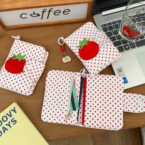 Sac de passeport à pois de tomate mignon, porte-passeport multifonction kawaii, organisateur de documents pour les <span class=keywords><strong>voyages</strong></span> et les déplacements professionnels - Product Image 2