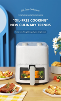 Friteuse à air visible transfrontalière 5L, design carré moderne, machine à frites électrique multifonctionnelle intelligente pour la maison, grande capacité