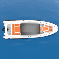 Bateaux familiaux gonflables Delux Europe 28 pieds RHIB 860 coque en aluminium ORCA 866 avec pont solaire