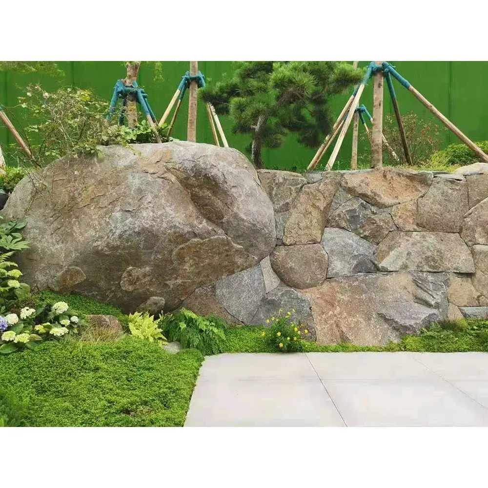 ハードスケープと裏庭の大きな敷石用の新しい庭/風景不規則な壁の石のクラッディング