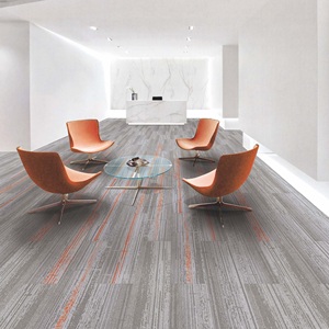 Thảm trải sàn gạch nhựa PVC nylon sọc xám khổ 50*50cm, bán buôn nhà máy, có sẵn, dùng cho thương mại, khách sạn, văn phòng, dạng module - Product Image 6