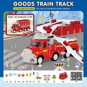 Ensemble de jeu pour enfants : Excavatrice, grue d'ingénierie, train de marchandises, circuit de course avec voitures - Product Image 5