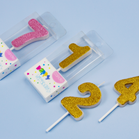 Bougies Chiffres Dorées Scintillantes Anti-Goutte Non Toxiques 3D pour Gâteau d'Anniversaire Premier Anniversaire Faible MOQ