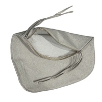 Housse de siège amovible aspect lin pour chaise de mariage à dossier en X