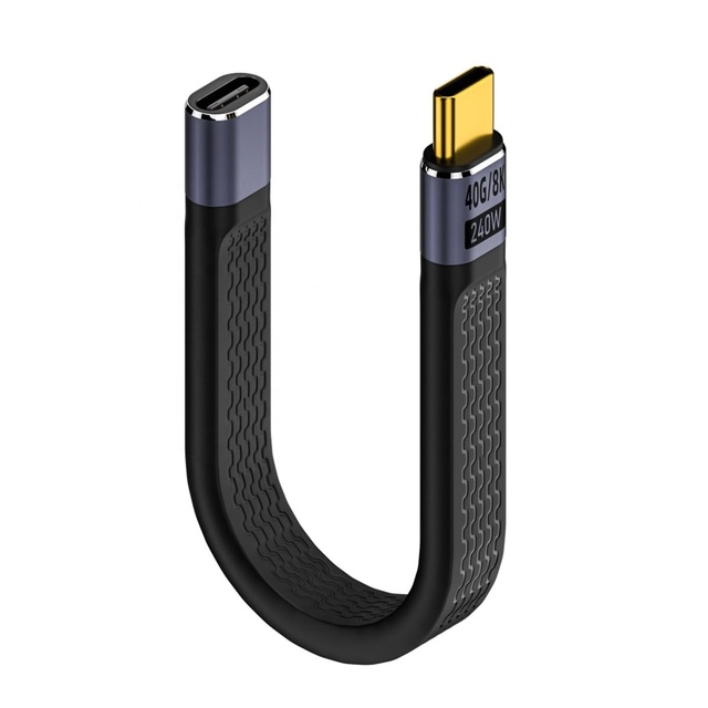 2026 Premium 13CM Short FPC USB4 Cable 240W PD3.1 40Gbps Data Transfer 8K60Hz Type-C Male to Female Extension for Laptop Docking