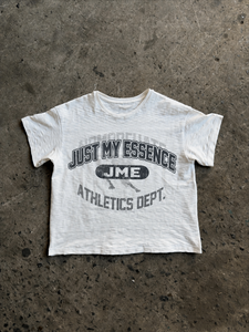 T-shirt surdimensionné en coton slub personnalisé avec impression sérigraphique, coupe courte déchirée, motif graphique streetwear, effet vieilli pour homme - Product Image 1