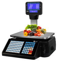 Báscula Electrónica Digital Comercial NVK de 30 kg para Supermercado, con Impresora de Códigos de Barras y Programa POS, en Oferta