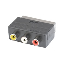 Konverter Audio Video OEM Baru Scart ke AV/RCA 21P ke 3 RCA S Terminal Rotor Video Eropa Adaptor AV