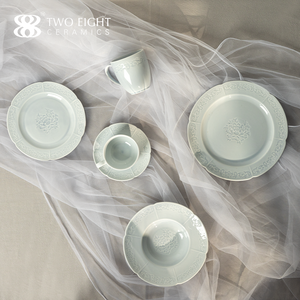 Exquisito plato de fruta pequeño ecológico, platos para aperitivos, gres de pie alto, vajilla japonesa, <span class=keywords><strong>restaurante</strong></span> de oficina de grado alimenticio - Product Image 5