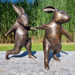 รูปปั้นกระต่ายสีบรอนซ์ในสวนทำด้วยมือวัตถุกระต่ายแข็ง & โชว์ชิ้นสไตล์วินเทจขนาดใหญ่ในราคาที่ดีที่สุด - Product Image 1