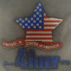 Diseños Personalizados de Pedrería, Bandera Estadounidense con Estrellas, Diseño de Transferencia de Calor con Pedrería Termoadhesiva para el 4 de Julio, Apliques para Planchar - Product Image 2