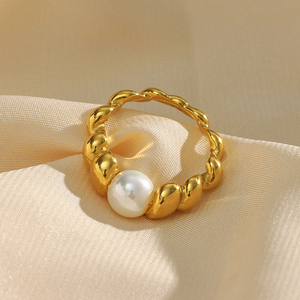 Gold Plated Twisted Band Rings with Colorful <strong>Beads</strong> Pear Colorful Onyx <strong>Emerald</strong> Stone Jewelry for Women - Product Image 5