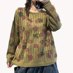 Suéter de Punto Estampado para Mujer, Novedad de Invierno 2026, Holgado, Personalizable, Cuello Redondo, Talla Grande, Informal - Product Image 3