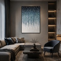 Décoration murale d'hôtel, toile minimaliste, œuvre d'art artisanale, luxe moderne, art abstrait scintillant, peinture dorée