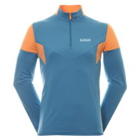 Sweat-shirt coupe-vent en nylon de qualité supérieure à fermeture éclair pour hommes Logo personnalisé athlétique haut à manches longues imprimé pour le golf de printemps