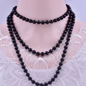 <span class=keywords><strong>Collana</strong></span> <span class=keywords><strong>di</strong></span> <span class=keywords><strong>Perle</strong></span> <span class=keywords><strong>Finte</strong></span> in Vetro alla Moda, <span class=keywords><strong>Lunga</strong></span> Catena Multistrato Annodata per Donna, Accessori per Abbigliamento - Product Image 4