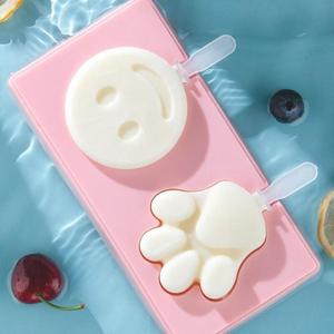 Cấp thực phẩm Silicone Ice Cube khuôn đáng yêu phim hoạt hình Popsicle Maker với Stick Ice Cream công cụ - Product Image 4