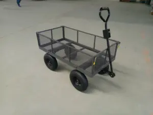 1000 Pound Capacity Heavy Duty Steel Mesh Versatile Utility Garden Cart Yard Cart