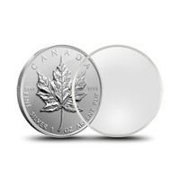 Capsules rondes transparentes avec inserts en mousse pour pièces de monnaie de 2 livres, 1 livre et 50 pence