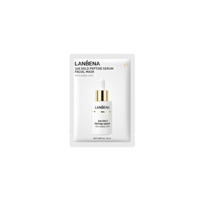 Masque facial en feuille de peptides d'or 24 carats naturel, anti-âge, raffermissant, format voyage - Product Image 1