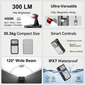 Lampe de travail LED portable avec clip magnétique, étanche IPX7, rechargeable, 14 LED, 300LM, fabriquée <span class=keywords><strong>en</strong></span> usine BSCI, nouvelle version - Product Image 2