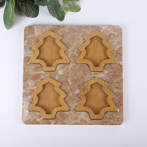 Ensemble de 4 plateaux de service en bois de Noël, assiettes à fruits en forme de cloche et d'arbre pour la décoration de la maison et des fêtes - Product Image 3