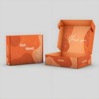 Boîte Cadeau et de Transport Premium Thème Avion Orange avec Embossage en Carton Ondulé, Tailles Personnalisables pour Chaussettes et Vêtements