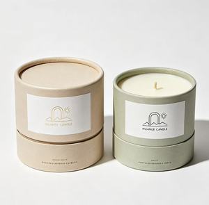 Scented Candle <b>White</b> Paper Tube Packaging Recyclable Cylindrical <b>Box</b> for Home Fragrance - Product Image 3