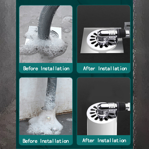 Juego de cubiertas de drenaje antiobstrucción de 4 pulgadas con conector de <span class=keywords><strong>codo</strong></span> a prueba de herrumbre Fácil instalación para drenaje de piso y lavadora - Product Image 3