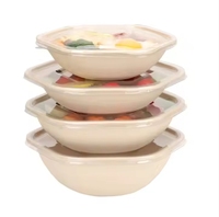 Bols jetables biodégradables pour salades et soupes, personnalisables, compatibles micro-ondes, avec couvercles, en pulpe de bagasse de canne à sucre, pour les fêtes