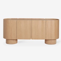 Buffet d'appoint en bois courbé de style nordique français, console de rangement pour salon et salle à manger
