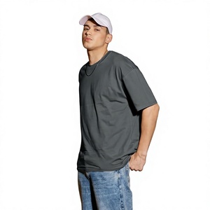 Cheapest price Custom Logo Vintage Oversized Distressed Ripped Design Summer Men Cropped Boxy t shirt for men - Product Image 1
