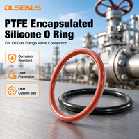Joint torique en silicone encapsulé PTFE pour raccord de vanne de boudin de gaz et d'huile, résistant à la corrosion, prévention des fuites, taille personnalisée OEM