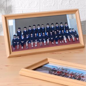 Cadre <span class=keywords><strong>photo</strong></span> de graduation rectangulaire en bois moderne et élégant fait à la main, avec support en émail imprimé UV panoramique, <span class=keywords><strong>collage</strong></span> de Thanksgiving, noyer - Product Image 1