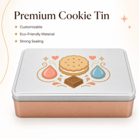 Boîte en métal rectangulaire arrondie personnalisée avec couvercle amovible pour bonbons, chocolats, biscuits, boîte cadeau, fabrication OEM sur commande
