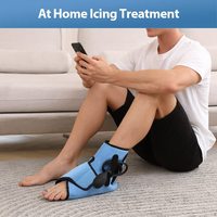 Attelle gonflable pour cheville avec thérapie chaud/froid pour soulager la douleur au pied, botte en gel réutilisable avec pompe à air et soutien pour l'arthrite