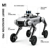 Robot chien quadrupède commercial M1 Smart Navigation Pro à roues et pattes, en métal et caoutchouc, avec IA, pompe PLC, Hirobot