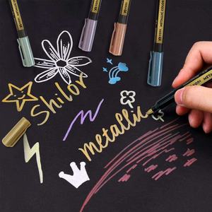 Set M15 di 10 Pennarelli Colorati 2mm in Metallo con Inchiostro ad Acquerello, Pennarelli Artistici di Sicurezza per Disegno, Forniture per Ufficio e Cancelleria - Product Image 4