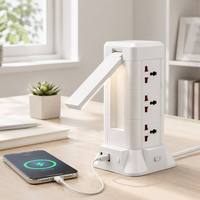 Multiprise industrielle en cuivre personnalisable avec logo, 3 niveaux, format tour, poignée portable, 3 ports USB Type C PD à charge rapide