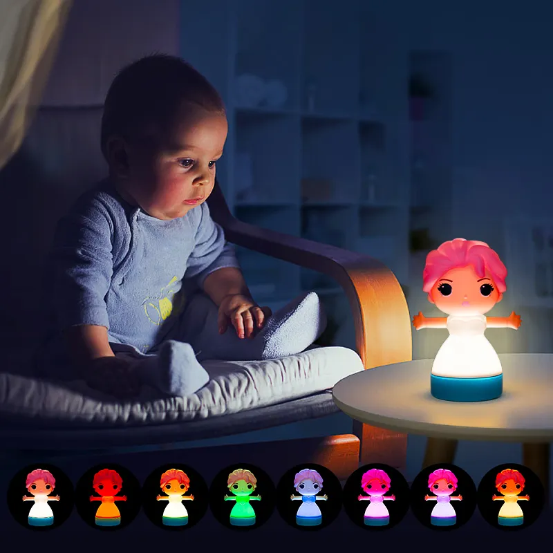 Oem Schattige Prinses Led Licht Nachtlamp Voor Kinderen Hot Stijl Promotieproduct Uit China Oplaadbare Plastic Babylamp