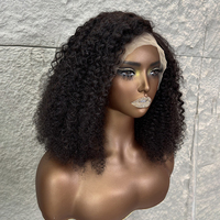 Wig Bob pendek ikal grosir, rambut manusia renda depan murah Hd renda wig untuk WANITA HITAM Pixie potongan rambut manusia