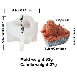 Stampo in Silicone per Candele a Forma di Orsetto con Bouquet di Fiori, Stampo in Resina per Sapone a Forma di Cane a Pelo Lungo Rilassato, per Decorazioni Artistiche Fai-da-Te - Product Image 6