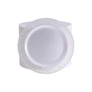 Exquisite Design <b>Plastic</b> <b>Dinner</b> Plates reusable lace design heavy duty PS plates for picnic - Product Image 5