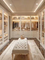 Armoire Modulaire Haut de Gamme Autoportante pour Chambre Ouverte, Dressing avec Étagères à LED, Tiroirs à Bijoux et Station de Dressing Complète