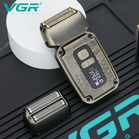 Tondeuse à cheveux professionnelle VGR V-642 3-en-1 haut de gamme en métal rétro pour homme, rasoir à grille IPX6, kit de tondeuse à cheveux