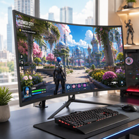 Moniteur de jeu incurvé IPS 32 pouces 2K UHD 165Hz 1ms sans cadre Contraste 3000:1 Écran incurvé de bureau pour jeux PC