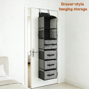 Wardrobe Hanging <b>Storage</b> Organizer with Side Mesh Pockets, <b>Drawer</b> <b>Storage</b> <b>for</b> Bedroom - Product Image 1
