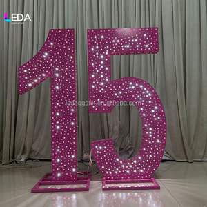 ป้ายไฟ LEDA LED หมายเลข 15 สีชมพู ตกแต่งงานปาร์ตี้ - Product Image 1